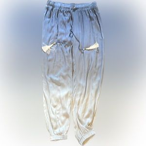 YFB (young, fabulous, and broke) ombré flowy joggers (blue fade to light)